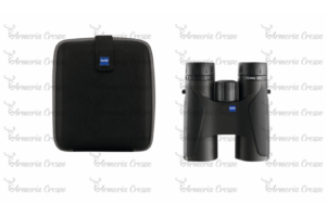 Prismáticos ZEISS Terra ED con gran rueda de enfoque y carcasa compacta en color negro.