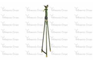 Trípode Primos Trigger Stick Vital verde con ajuste rápido mediante gatillo y patas de aluminio ligeras.