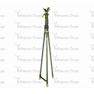 Trípode Primos Trigger Stick Vital verde con ajuste rápido mediante gatillo y patas de aluminio ligeras.