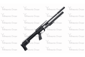 Carabina PCP Arcea-Snowpeak M60 con cargador de 20 balines, culata sintética y silenciador roscado.