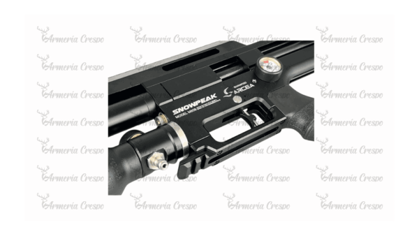 Carabina PCP Arcea-Snowpeak M60B con botella de carbono, cargador 20 balines y culata ajustable (calibre 5,5).