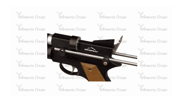 Pistola PCP Arcea-Snowpeak PP750L monotiro/multitiro con silenciador integrado y culata regulable.