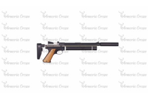 Pistola PCP Arcea-Snowpeak PP750L monotiro/multitiro con silenciador integrado y culata regulable.