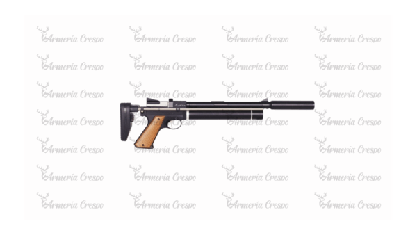 Pistola PCP Arcea-Snowpeak PP750L monotiro/multitiro con silenciador integrado y culata regulable.