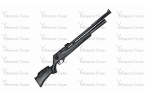 Carabina PCP Arcea-Snowpeak T-REX con depósito 230cc, cerrojo reversible y culata sintética.